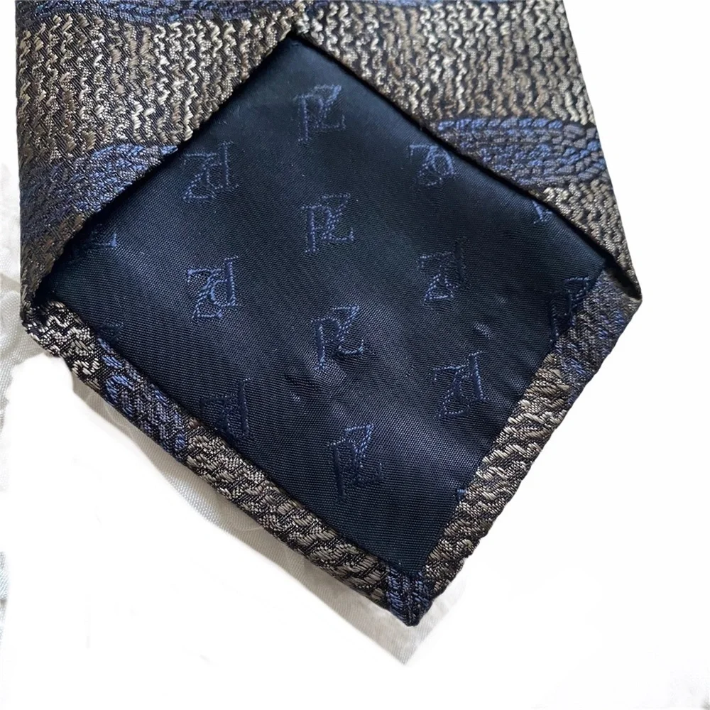 Pal Zileri tie Silk Made in Italy Brown Blue